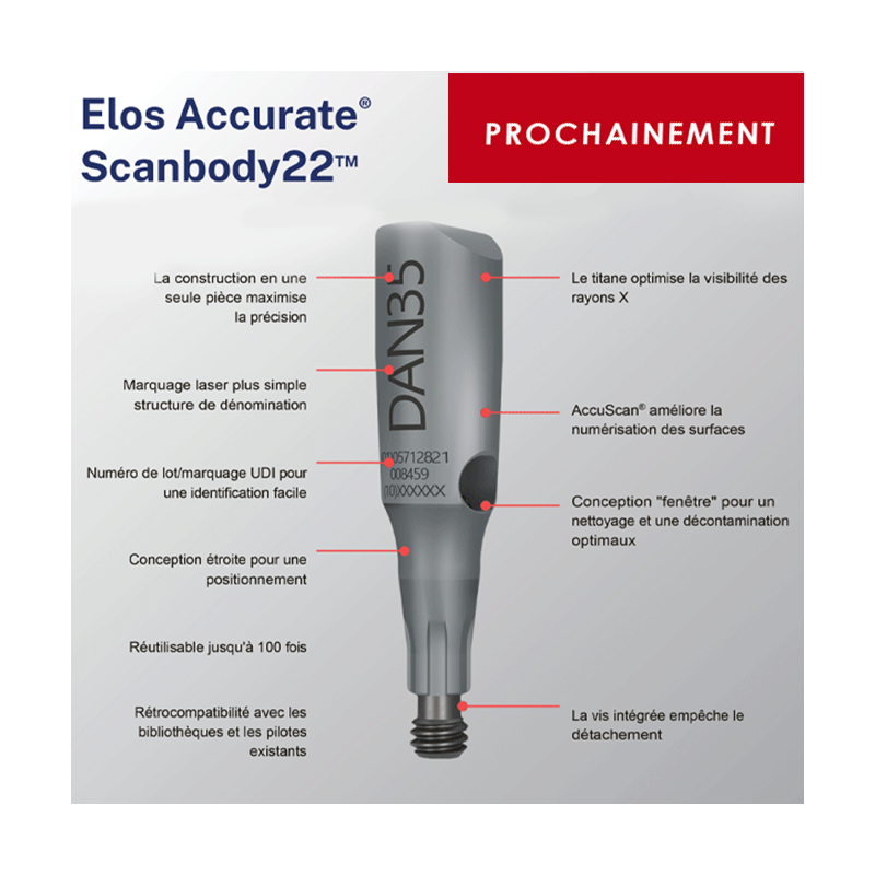 ELOS SCAN BODY 22 CAMLOG BAR ABUTMENT Ø3.3/4.3